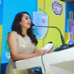 Bhama Instagram - 💛💙 @snuggybabydiapers Gold attire 💛💙 @milandesignkochi @sherlyregimon #Snuggy Gold Diaper #Re introduced #Kerala #Gauris first Prgrm #Family #Cochin