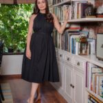 Dia Mirza Instagram - I love wearing #SustainableFashion brands from #India. When I dress up for work my team ensures we choose designers that care for the health of the planet and people. This black dress is from @thesummerhouse.in 🤍 The Summer House is a small and honest company based out of Bangalore, India. They design and handcraft clothing and homeware for the cerebral chic woman across the globe. The Summer House, have made a choice to question every process and ask if they can do it better. They have made a choice to say no to the easy way of sourcing materials. All their fabrics come from an environment that does not abuse the earth. All their clothing is made in their own production studio. Each edit they produce has a story, and heart and use responsible processes and old fashioned techniques to create products that will outlast the season. They design and manufacture in small batches, keeping in mind ethical production, quality and affordability. They have made a choice to be inclusive, fair and responsible. At The Summer House, it is believed - Pure is Beautiful. As we work to make the shift towards #ConsciousConsumerism, The Summer House shows us how. Thank you @theiatekchandaney for sourcing this beautiful garment and always helping my work reflect my values. Hair by @lakshsingh__, Make Up by me 🙃 Photos by @rishabhkphotography #OOTD #SDGs #GlobalGoals #ForPeopleForPlanet #BeatPlasticPollution Bandra World of Storytellers