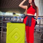 Eshanya Maheshwari Instagram - READY FOR TAKE OFF ✈️ Airport look by @burger.bae 🐞 #flyhigh #ootd #airportlook #esshanyamaheshwari #esshanya Terminal 2 Chatrapati Shivaji Terminal Mumbai