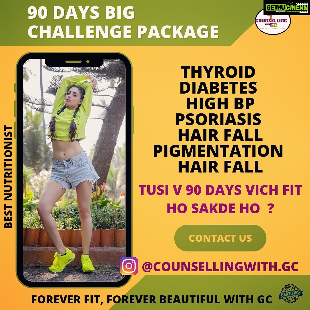 Gurleen Chopra Instagram - ONLY 90 DAYS TO GET FIT FROM FAT & A NEW YOU π GC HOME MADE CURES YOUR FULL BODY HEALTH ISSUES! β
GC MAGICAL HOME MADE DIET IS YOUR ONLY STOP for all health problems! β¨ . CONTACT TEAM @counsellingwith.gc @igurleenchopra . . . . . . . . . . . . . #fullbodypackage #homemadediet #healthybody #heathydiet #bestnutrition #womenhealth #homemadedietpackage #homemaderemedies #90dayschallange #3monthschallange #acnetips #fatlosstips #thyroidtips #anxietyawareness #dailydietchart #transformation #obesity #obesitytips #nojunk #bestnutritionist #motivationalquotes #motivation #counsellingwithgc #igurleenchopra #youtubeimgc