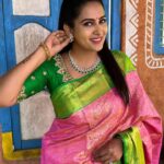 Himaja Instagram - 💖💚 This Beautiful Saree By @bridalmanufacturers Beautiful Jewellery By @geethasrishopping . . #pattusaree #pattusarees #jewellery