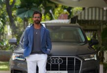 Hrithik Roshan Instagram - Cherish each drive, be it road trips or work commute, strike the perfect work-life balance with the #AudiQ7. It’s an experience backed by pure comfort, intelligent technology and sheer luxury. #FutureIsAnAttitude @audiin #Ad
