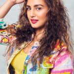 Huma Qureshi Instagram - #HappyHoli to my IG fam! ✨ Here's wishing you and your loved ones a Holi as colourful and vibrant as my outfit 💖soak in the hues of joy today, stay safe and have a dry Holi...let's put water to better use! #HoliHai #Festival