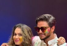 Isha Koppikar Instagram - Mauka milan ka kahan roz aaye 🔥 Happy Holi to all you 💙💚💛🧡❤️💜🤍 #ishakoppikar #melvinlouis #reels #reelitfeelit #dance #groove #happyholi #holimagic #peacetoall