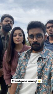 Janani Iyer Instagram - Trend gone wrong! 🙈 @shanthnu @theabishekkumar @sakthii___ 
.
.
.
.
.
.
.
#instareels #instagood #reelsinstagram #explore #trending #reelitfeelit #trendingreels
