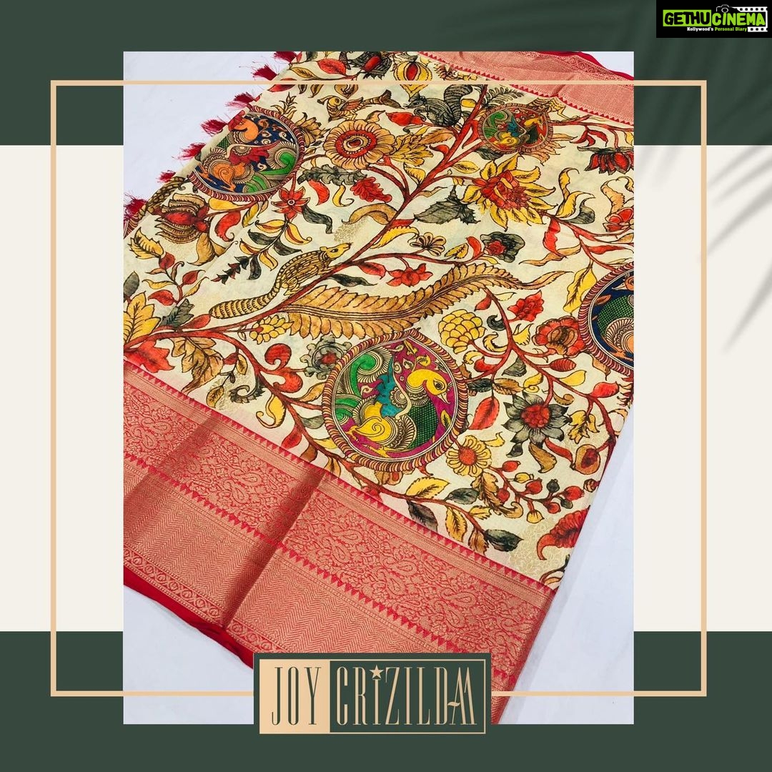 Joy Crizildaa Instagram - Kalamkari ❤️ Price 2200/- To place an order Kindly DM ! ❤️ Disclaimer : color may appear slightly different due to photography No exchange or return Unpacking video must for any sort of damage complaints Threads here and there, missing threads,colour smudges are not considered as damage as they are the result in hand woven sarees. #joycrizildaa #joycrizildaasarees #handloom #onlineshopping #traditionalsaree #sareelove #sareefashion #chennaisaree #indianwear #sari #fancysarees #iwearhandloom #sareelovers #sareecollections #sareeindia