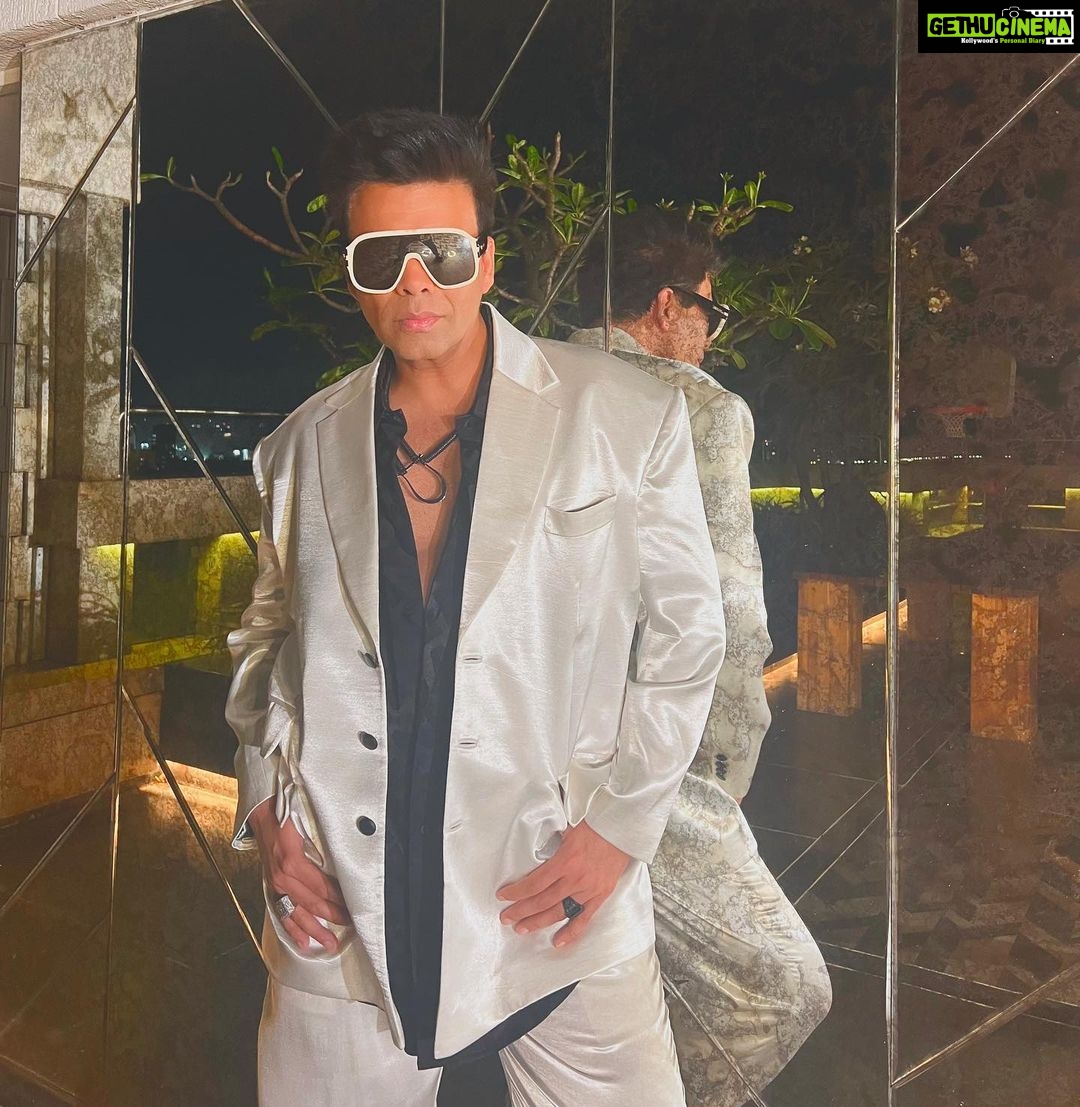 Karan Johar Instagram - Got it white ! Styled by @ekalakhani in @bloni.atelier @balenciaga shot by @len5bm hair @rajeev_gogoi make up @paresh_kalgutkar