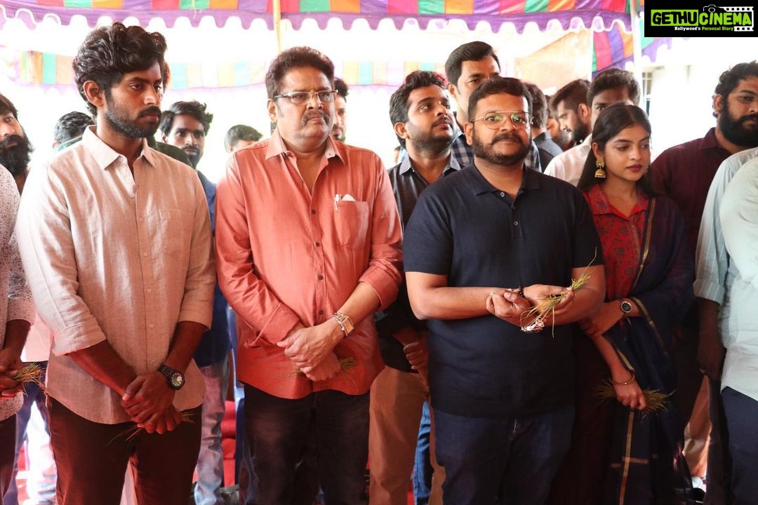 Kathir Instagram - From the pooja for #IyalvathuKaravel. Very excited to be starting this project! @sls_henry @mahendranactorofficial @karu_palaniappan @ghibranofficial @sridhardop @v4umedia_ @smileselva_03 @actormadhan_offl #iyalvathukaravel #IK #EminentEntertainments