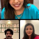 Keerthi shanthanu Instagram – Live with @dqsalmaan 😍@kajalaggarwalofficial 😍@brinda_gopal 🤗 
#heysinamika 
had super fun chat session😉 Thank u all for connecting makkaleyyy❤️
@viacom18studios @officialjiostudios @sonymusic_south @netflix_in