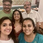 Keerthy Suresh Instagram – This is what happened when 5 of our different work meetings brought us together for a fun family get together. It was extra special since it’s Revu’s birthday. Happy birthday akkaveee!! @revathysureshofficial ❤️😘