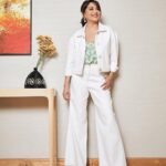 Madhuri Dixit Instagram - Subtle statements! 🤍 #Pastel #Lookbook #Pantsuit #TuesdayThoughts