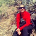 Manisha Koirala Instagram - I love red..and this picture the main character is the old stone house that I love near #lukla Lukla Solukhumbu