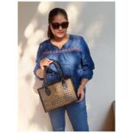 Meghana Raj Instagram - ☀️ 💙🖤👜 . . . Handbag @alankrit.in