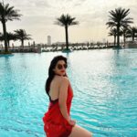 Mehrene Kaur Pirzada Instagram – “When you have the whole pool to yourself.” 💦 
#waterbaby 

I have collaborated with @all_mea and lived the Limitless life at @rafflespalmdubai Now you too can become a Millionaire member of ALL. Simply follow @all_mea to stay updated with limitless offers and a chance to win 1M reward points.

#MILLIONAIREbyALL #LiveLimitless #RafflesPalm Raffles The Palm Dubai