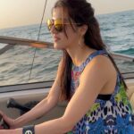 Mehrene Kaur Pirzada Instagram - It’s a beautiful life 😇 🤍 #thankyouuniverse #yacht #life #dubai #traveldiaries The Palm Jumeirah, Dubai, UAE