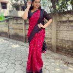 Nakshathra Nagesh Instagram – Blouse by @abarnasundarramanclothing ❤️ 
Saree from @srisaicollections9 
#beingsaraswathy #tamizhumsaraswathiyum