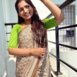 Nakshathra Nagesh Instagram - Another super weightless, easy to drape saree from @aatwos #beingsaraswathy #tamilumsaraswathiyum