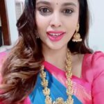 Nandita Swetha Instagram - How about watching more short videos in @officialjoshapp . Saree @shri_sai_collections_ Accessories @kiaraacollections . #homely #saree #collaboration #tamilsong