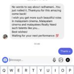 Navya Nair Instagram - Audience reviews .. thank u to everyone 🤗🤗🤗🤗