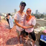 Neha Dhupia Instagram - The best kinda mess! From ours to yours … #happyholi 💜💜💜💜
