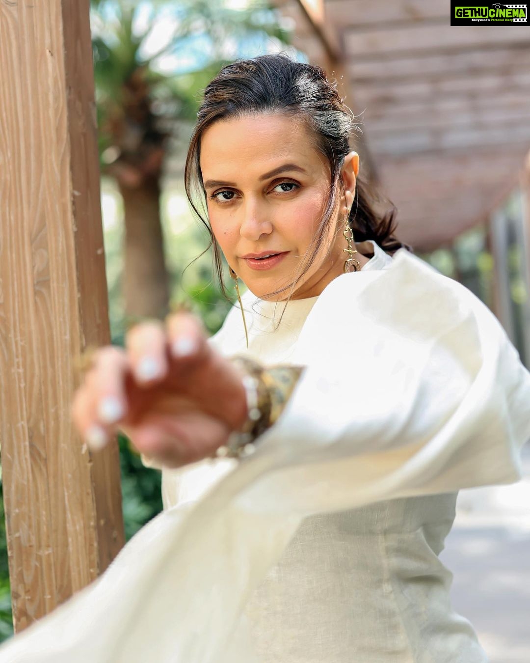 Neha Dhupia Instagram - Feels like summer🤍🤍🤍 … #ootd @ampmfashions @chicorychai styled by @ayeshakhanna20 muah @diva_rose21 @katariarahul811 #delhidiaries #delhi #athursday 📸 @lakshaysachdevaphotography