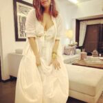 Neha Dhupia Instagram - White done right, tonight! … for the love of @shwetabachchan ♥️👑 … styled by @ayeshakhanna20 in @ilamraaa n @chicorychai muah @hairgaragebynatasha 🤍🤍🤍
