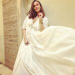 Neha Dhupia Instagram - White done right, tonight! … for the love of @shwetabachchan ♥️👑 … styled by @ayeshakhanna20 in @ilamraaa n @chicorychai muah @hairgaragebynatasha 🤍🤍🤍
