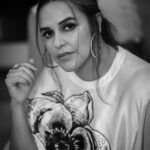 Neha Dhupia Instagram – 🖤 dressed for success … #aboutlastnight … we celebrated #athursday and the love you showed towards our film … muah @vibhagusain styled by @ayeshakhanna20 in @akok.in by @viraj_khanna @anamikakhanna.in @curiocottagejewelry 📸 @ikshitpatel