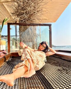 Pooja Jhaveri Instagram - My view is better than yours… 🤫😎😈
.
.
.
#goa #goadiaries #2022 #travelstories #wiwt #dressup #chill #relaxmode #bestbeach #beach #goabeach #vacay #photography #boho #bohostyle #fashionstyle #styling #ootd #fashionista #instafashion #instagood #sunset #goldenhour