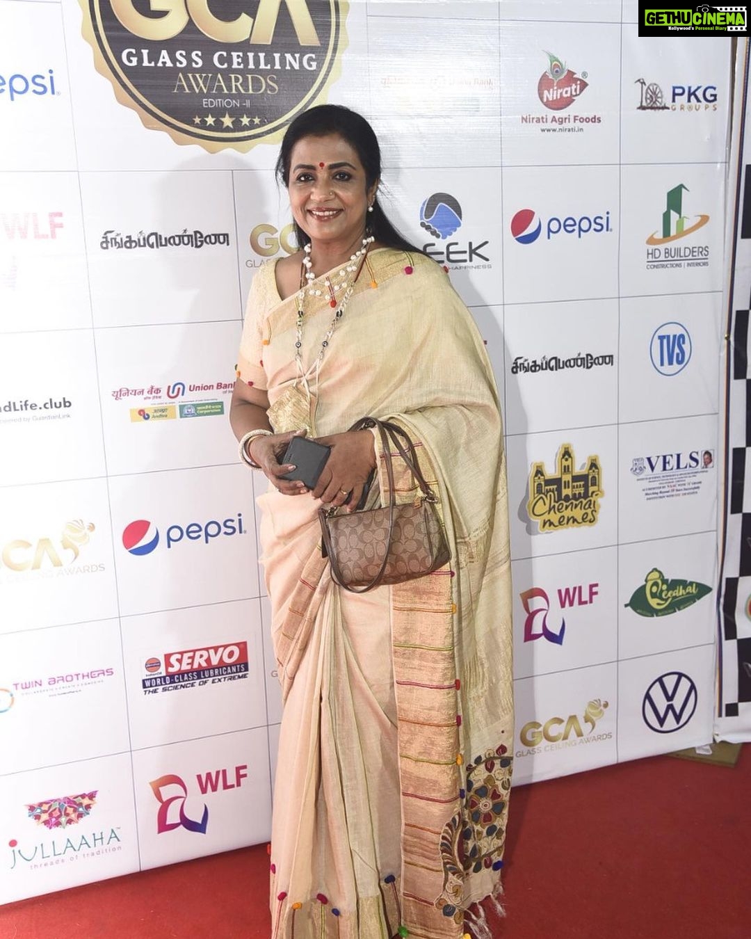 Poornima Bhagyaraj Instagram - At the women’s league foundation, glass ceiling awards inspiring women to stand tall and the first look of #singapenney movie