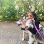 Pranitha Subhash Instagram – Tbt to playing with dogs back in Bombay ❤️