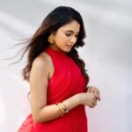 Priyanka Mohan Instagram - When in doubt, wear red❤️ #forJFW2022 Styled by @pallavi_85 @openhousestudio.in Outfit @faabiianaofficial Jewellery @tifarachennai 📸 @kiransaphotography M&H @salomirdiamond