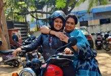 Rachitha Mahalakshmi Instagram - Time for a ride With my Ruddy 🏍️ @premi_venkat hope u enjoyed 🥰