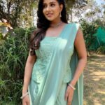 Raiza Wilson Instagram - What I wear is how I feel 💚 Styling - @blueprint_by_navya_divya & @designbyblueprint Jewellery - @fineshinejewels Assistant- @swaa_thii_