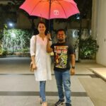 Reenu Mathews Instagram – When Kullante Bharya (me) met Kullan’s @jinu.ben real Bharya finally.😊🤗 We had  to recreate our  Umbrella pose too.❤
.
.
#kullantebharya 
#5sundarikal
#amalneerad 
#memories