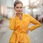 Rubina Dilaik Instagram - Today’s Mood : beaming like a sunshine ☀️ . . . . Shot by : @propixer Styled by: @ashnaamakhijani @styledbyashna Outfit: @aanchalrohra Footwear: @skechersindia Jewellery: @delicatofficial
