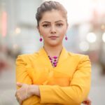 Rubina Dilaik Instagram - Today’s Mood : beaming like a sunshine ☀️ . . . . Shot by : @propixer Styled by: @ashnaamakhijani @styledbyashna Outfit: @aanchalrohra Footwear: @skechersindia Jewellery: @delicatofficial
