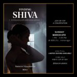 Rukmini Vijayakumar Instagram - Join me on March 6th at @indulge.indoors , @beruru_ in indranagar, bangalore . I’m going to be talking a little bit about my book “Finding Shiva” to celebrate Shivaratri! Over some tea and snacks, with those of you who would like to join! Just show up… first come first serve. - yes. there will be books that you can purchase - yes. I will sign your books if you would like me to I will also have the perfumes from @ruks_by_dancerukmini like a pop up store. So you can all try them if you’d like to. I’m looking forward to meeting with you all and sharing this journey of dance with you…. See you soon! No tickets / no reservations/ just show up! #findingshiva #booksigning #shivaratri #meetme #rukminivijayakumar