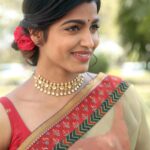 Sai Dhanshika Instagram - 🌹🌿 Styled by @beingroofa Saree & blouse @colorsandmirrors 📸 @narsimhaphotography Hairstyle @rajesh_chinchili Ass @9babunag