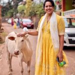 Sameera Reddy Instagram – A beautiful Sunday morning with the kids at Shanta Durga Temple , Kavale🙏🏼 we are blessed to live so close to our family temple and we try coming here as often as we can #blessed seeking lots of positive and powerful blessings for all ! 💫  #shantadurgatemple #goa Shree Shantadurga Saunsthan, Kavale, Ponda, Goa