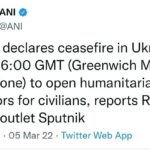 Sanam Shetty Instagram – Good news. 
Temporary ceasefire declared from 9am – 4 pm (local time).
Begins at #mariupol and #volnovakha to  help to set up humanitarian corridors and evacuations teams.

#ukraine #updates