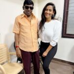 Sanjana Singh Instagram - Very happy to working with legendary Actor Vadivelu sir, thank you so much Sir for being kind and supportive it is really amazing experience, thank you so much to suraj sir having me on board and all the love and support which you give me in the shooting spot I feel so grateful , Producer :@lyca_production Director : suraj sir movie name : Naai sekar returns