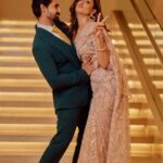 Sargun Mehta Instagram - 10 photos but 12 years of togetherness. HAPPY HAPPY 12 YEARS BADI. @ravidubey2312 Outfit : @anjaleeandarjunkapoor Stylist : @d_devraj Jewellery- @balkishanjewellers Pic - @farazdaksaifuddin #cocktail #cocktailparty