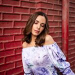 Shazahn Padamsee Instagram - Purple haze 💜🌸 love this off shoulder floral dress by @mandirawirkhq