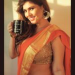 Sherin Instagram - Coffee or tea? #sherin #saree #indian