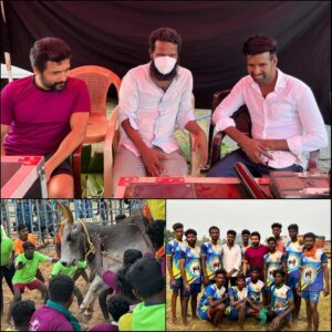 Soori Instagram - அண்ணன் வெற்றிமாறன்- அண்ணன் சூர்யா மிரட்டும் "வாடிவாசல்"ன் டெஸ்ட் ஷூட் . ஆயிரமாயிரம் ஆண்டுகளாக வீரம் விளைஞ்ச நம்மண்ணின் பாரம்பரிய விளையாட்டின் பெருமையை உலகறியச் செய்யும் இந்த காவியம். 
#வாடிவாசல் திறக்க நானும் காத்திருக்கிறேன் @Suriya_offl @VetriMaaran @theVcreations