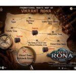 Sudeep Instagram - For now ,,,here is the Promotional tour map of #VikrantRona Another update , shortly,,,, like, soon,,,, as in,,,, Today itself. 🥂🥂🥂 🕰🕰🕰🕰🕰,,,,,,, "🛎"