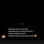 Sunaina Instagram - #sillukaruppatti ❤️ My DM’s are flooded with so much love.