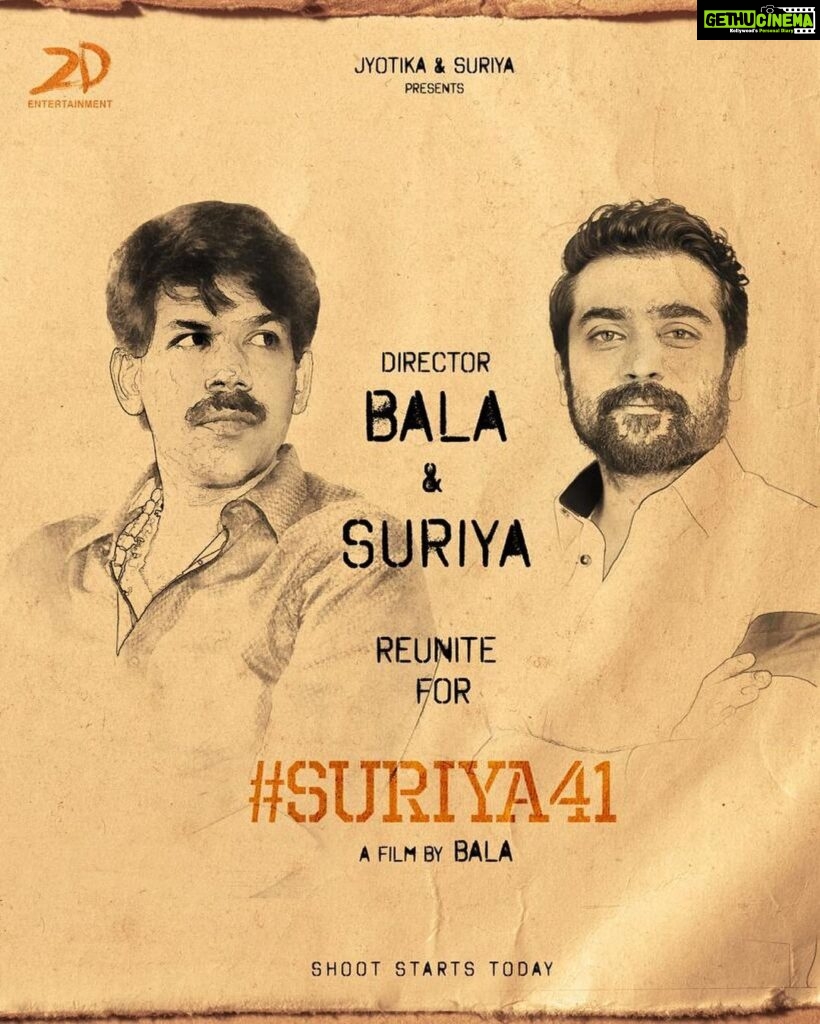 Suriya Instagram - Been waiting for #directorbala na my mentor to say Action!!! …After 18 years, it’s happiness today…! This moment… we need all your wishes! #suriya41