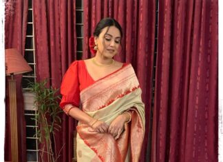 Swara Bhaskar Instagram - Mom’s wardrobe will never let you down! ❤️ Aaaah also @bhoomilogy ‘s impeccable taste! 🤗✨ @irabhaskar9 🤗😘 P.s. jewellery also Ma’s.. . Make up: @makeupbypoojagosain Hair: @lawangtamang95 @anukaushikstudio